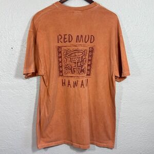 Red Mud Hawaii Graphic‎ T-Shirt XL Cotton Hanes Heavyweight Surf Tribal Y2K 90s
